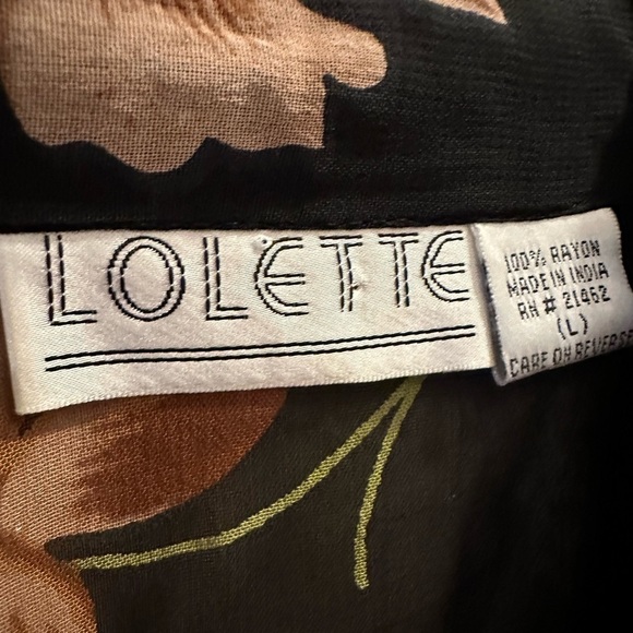 Vintage Lolette Long Sheer Floral Duster Size Large - Picture 5 of 5